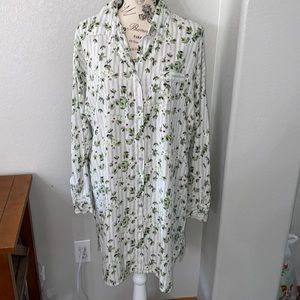 Gillian O’Malley Button-up Sleep Shirt Dress Tencel Large